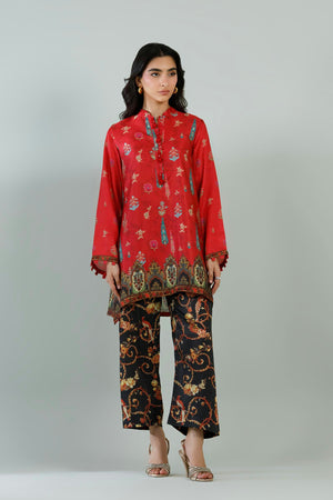 New In '26 - Stitched Printed Satin Shirt + Culotte | SS26STP737P2T