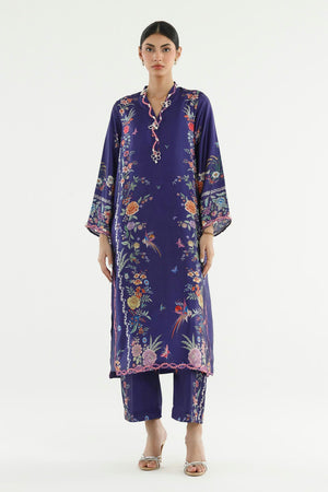 New In '26 - Stitched Printed Satin Shirt+ Culotte | SS26STP767P2T