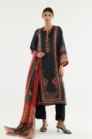 New In '26 - Stitched Printed Satin Shirt+ Dupatta | SS26STP775P2D