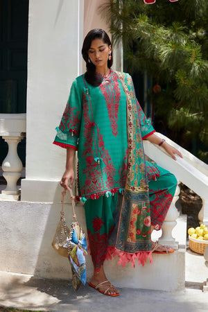 Unstitched Embroidered 3 Piece Muzlin Suit | M262-002A-DC