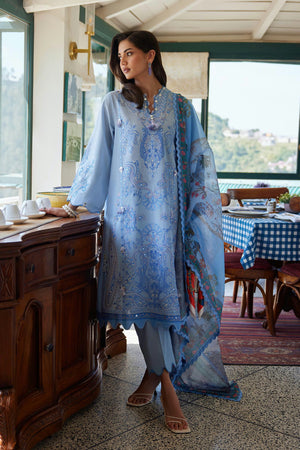 Unstitched Embroidered 3 Piece Muzlin Suit | M262-004A-DC