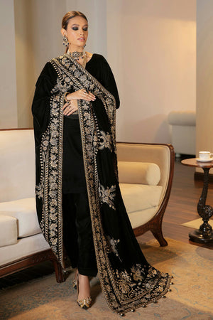 Shawls '26 - EMBROIDERED VELVET SHAWL VS-24