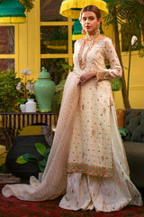 Ansab Jahangir Luxe Silk Pret '22 - IVORY GLAM