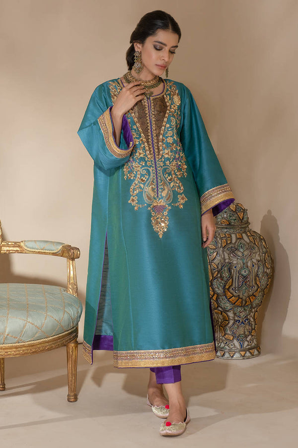 Farida Hasan Luxe Pret '22 - ANTIQUE GOLD WITH PANTS