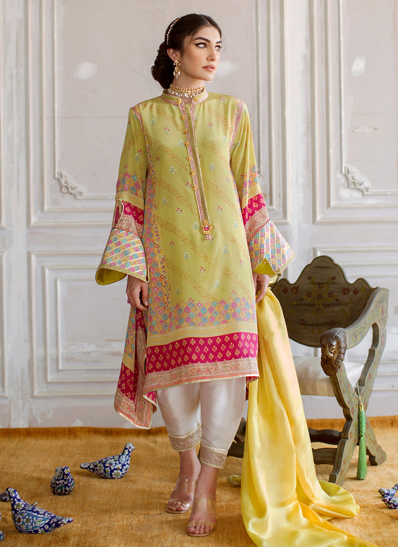 Farah Talib Aziz Silk Luxe Pret 21 - Mila Crepe Tunic and Silk Dupatta