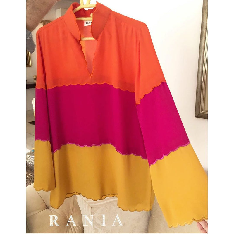 Rania Clothing Shirt - Orange Pink Yellow