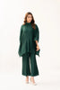 Hassal Spring Summer '23 - Sabiha Pleated Kaftan Suit Green