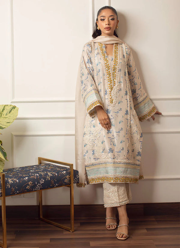 Farah Talib Aziz Lea II - Amari Ivory Silk Shirt and Dupatta