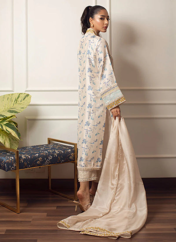 Farah Talib Aziz Lea II - Amari Ivory Silk Shirt and Dupatta