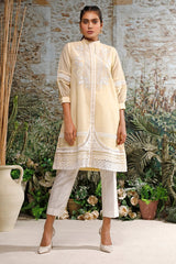 Zuri by Zainab Casual Pret - KHADI NET FRONT OPEN EMBROIDERED SHIRT